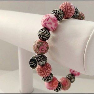 Jilzarah Clay Bead Bracelet Pink & Gray